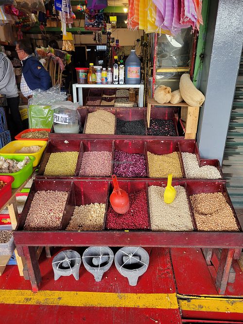 Colorful beans at Mercado Miguel Hidalgo in Tijuana