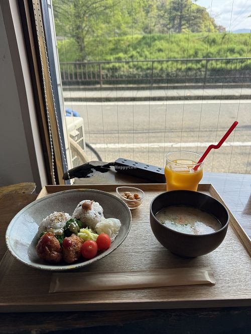 Breakfast set   at Mameraku - まめ楽 in Matsuyama