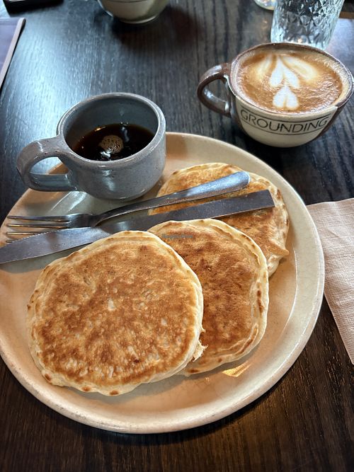 Vegan sourdough pancakes   at Grounding  in Red Lion