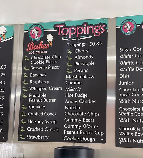 All these vegan toppings !  at Babes Ice Cream in Milwaukee