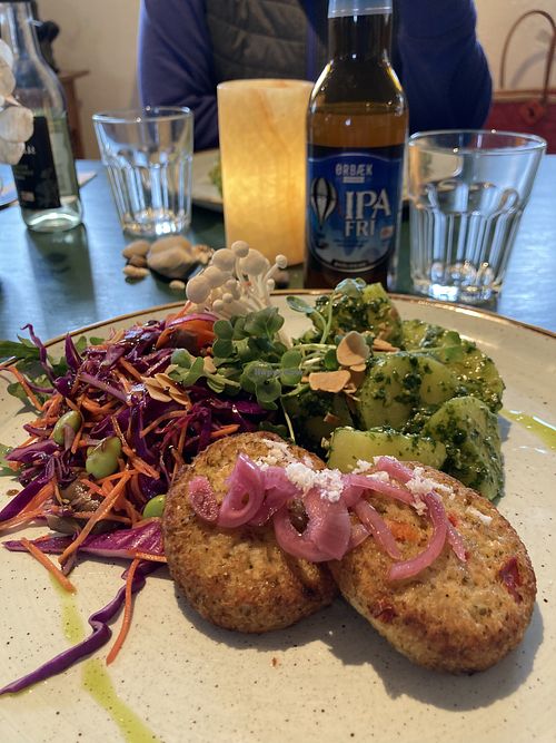 Very tasty and fresh - potatosalad OMG!   at Tuskær in Lemvig