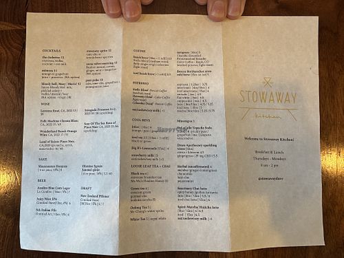 Menu  at Stowaway Kitchen in Denver