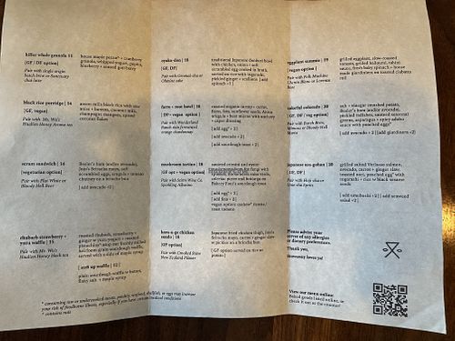 Menu  at Stowaway Kitchen in Denver