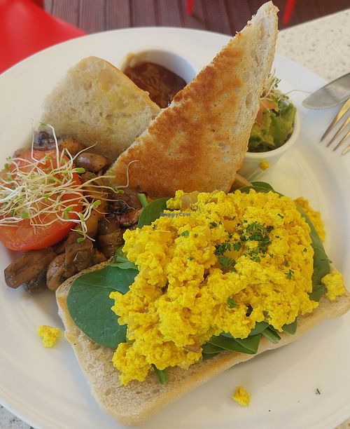 Vegan brunch plate at Pancake Rocks Cafe in West Coast