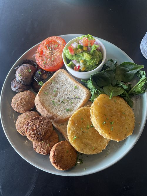 Vegan big breakfastt  at Glow Restaurant & Bar in Waiuku