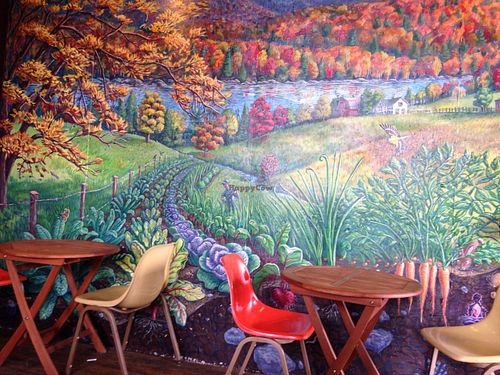 Mural at Pingala Cafe in Burlington