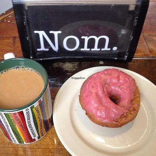 strawberry glaze donut at Pingala Cafe in Burlington