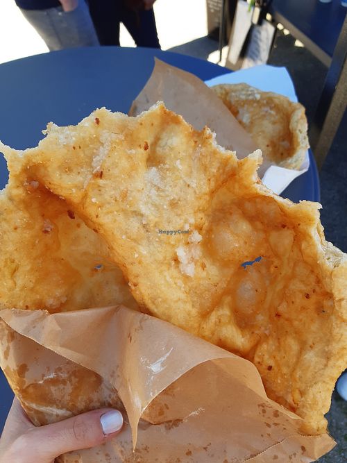 Langoš with česnek (garlic) at Langoš in Gornja Radgona