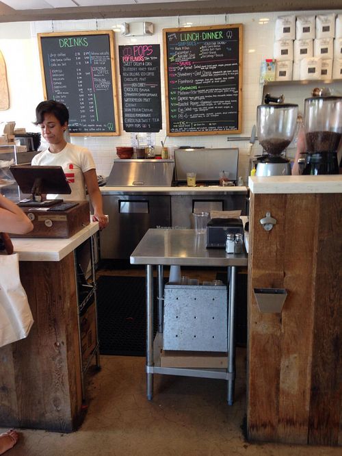 Menu marks vegan stuff!! at Pleasant Pops in Washington