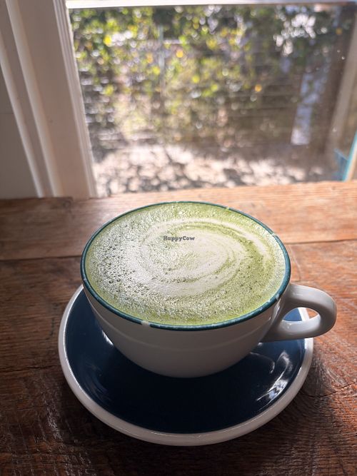 Seasonal Matcha Latte w/cashew milk  at Huriyali Riverland in Charleston