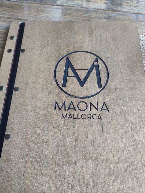 Menu cover at Maona (Nomi) in Mallorca
