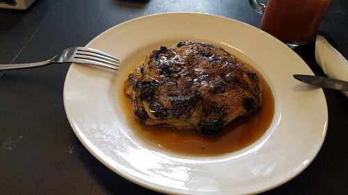 Blueberry and maple syrup pancake at Mamma White's Pancake Parlour in Newark