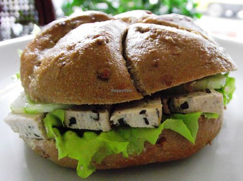 Awesome Vegan Tofu Sandwich  at Zelen Bio in Sofia