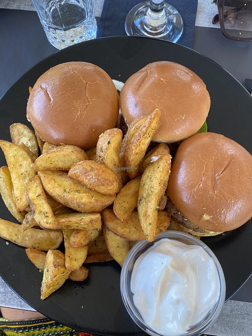 Vegan sliders  at La Veranda in Lefkimmi