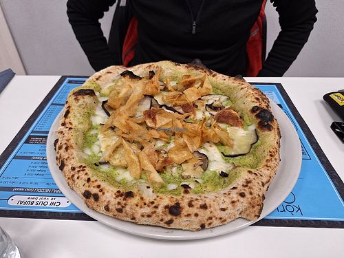Pizza alla base di crema di zucchine at Kòru Agri Risto Pizzeria in Sadali