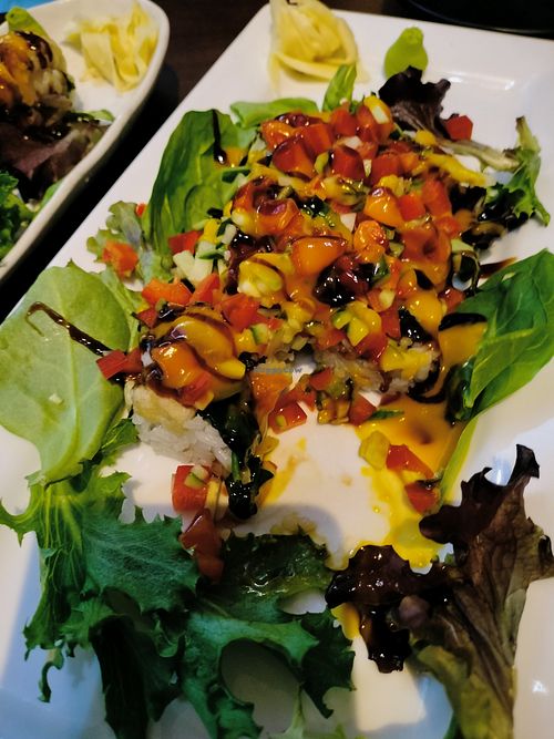 Excellent specialty roll! at Ginger Sushi in Vancouver