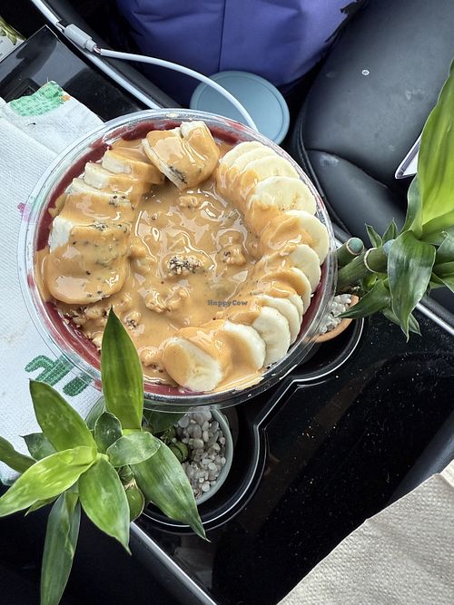 Açaí base with custom toppings   at Playa Bowls in Frederick