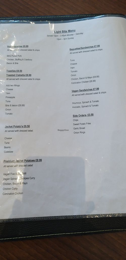 Menu at The Palms Restaurant in Nantgarw