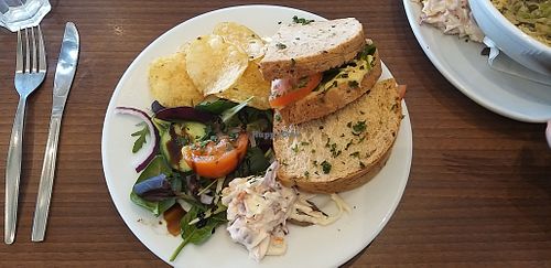 Hummus sandwich at The Palms Restaurant in Nantgarw