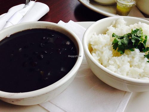 Vegan black beans and rice at My Little Bistro in Washington