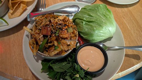 Vegan tofu lettuce wrap s at Moxies in Southlake