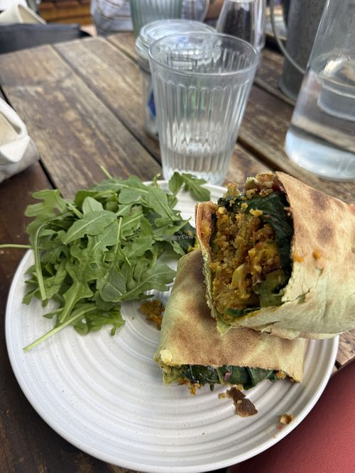 Vegan brekky wrap  at Morning Glory Cafe in Coogee