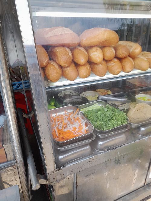 Vegan banh mi stall outside at Huyền Trang in Ho Chi Minh City