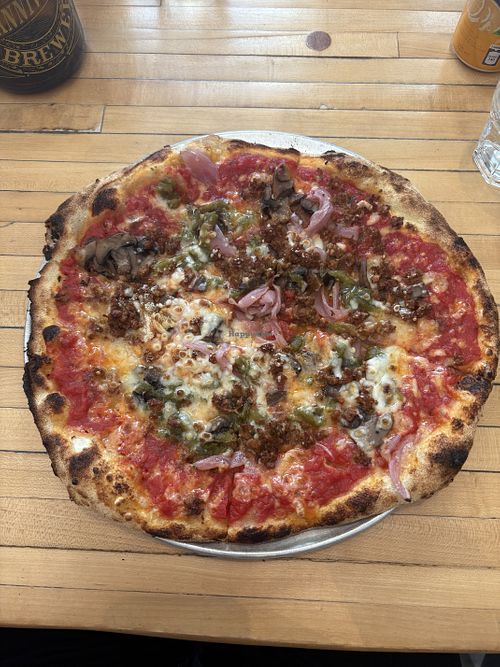 Vegan deluxe pizza   at Salt & Tobacco  in Toronto
