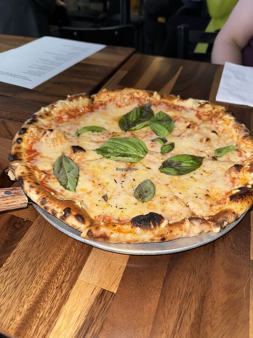 Margherita Pizza with vegan mozzarella option  at Brickyard in New York City
