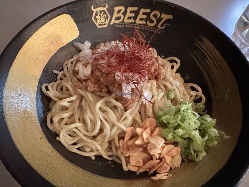 Vegan Mazemen with Impossible Meatt  at BEEST in Vancouver