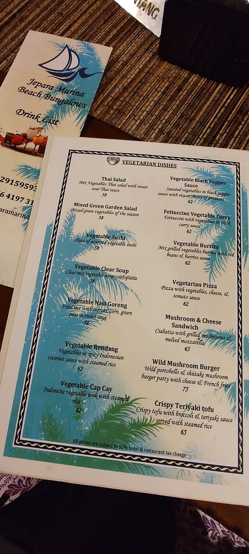 Menu at Jepara Marina Beach Bungalows in Jepara