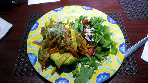 Avocado w/Veggies in Mediterranean Sauce at Ocean Park Cafe in San Juan