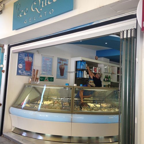 front of the shop at Ice Queen Gelato in Athens