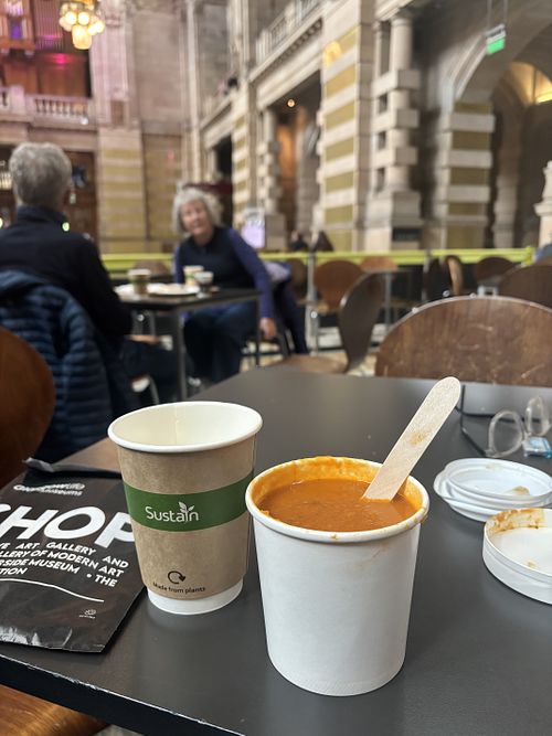 Vegan soep   at KG Coffee Shop - Kelvingrove Art Gallery and Museum in Glasgow