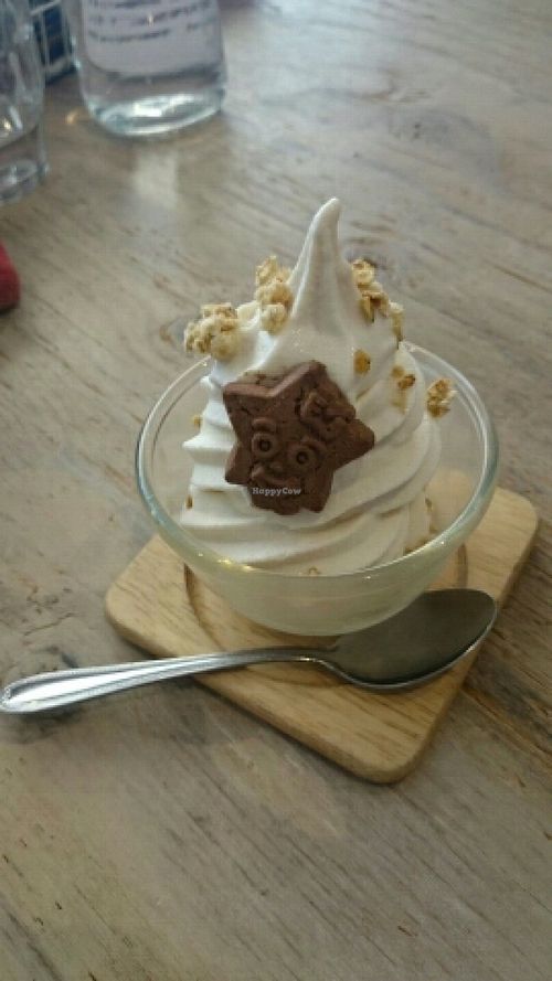 Lovely soy ice cream at Paprika Shokudo Vegan in Osaka