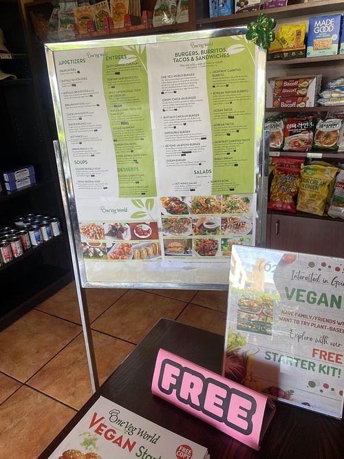 Menu w/Store Area  at One Veg World in West Covina