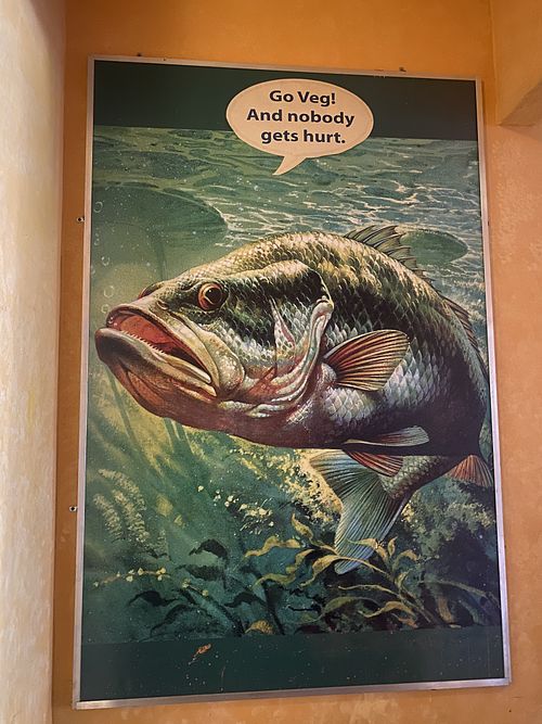 Fish Are Friends NOT Food 💗 OG Signage  at One Veg World in West Covina