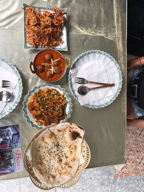 Great vegetable with kurkuma and veggie balls, fried onion was very oily at Emperor of India in Koh Chang