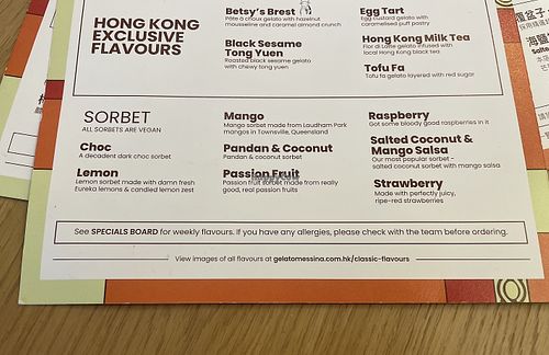 All sorbets are vegan   at MESSINA in Hong Kong Island