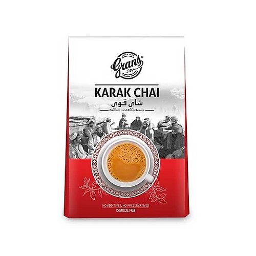 Enjoy the bold taste of Grans Karak Chai. Made with pure ingredients, our strong Karak tea offers amazing benefits. Order now at the best price in Pakistan! at Grans in Lahore