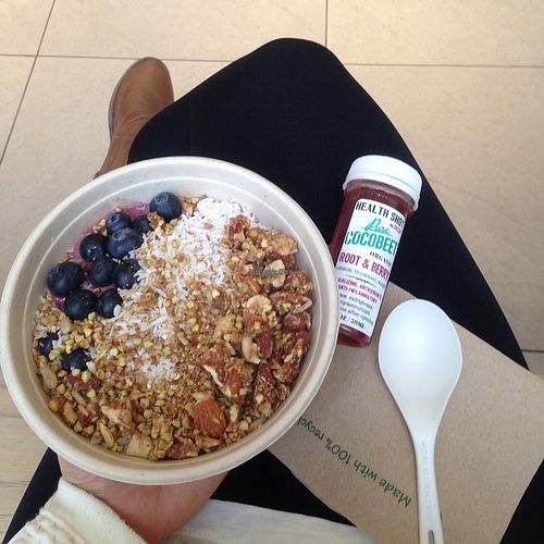 Full of energy for the next hours :)) Açaí Bowl and Root and Berry Shot! at Cocobeet in Boston