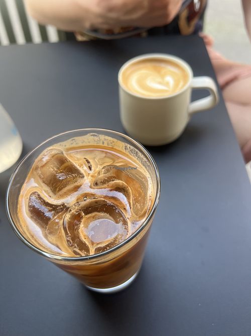 Served vegan milks as soy, almond and oat  at Third Place. in Athens
