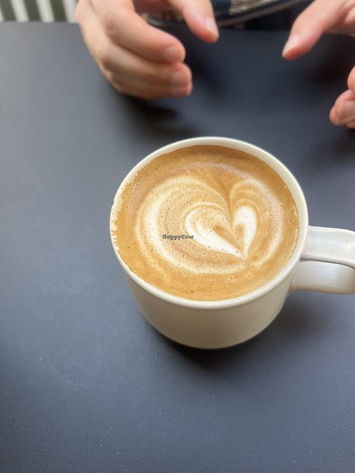 Cappuccino with almond milkk  at Third Place. in Athens