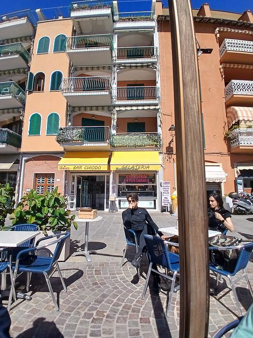Outside at Bar Chiodo Gelateria in Porto Santo Stefano