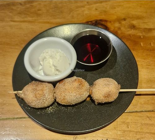 (Room for a little one menu) Caramel doughnuts & maple syrup at Plough and Flail in Knutsford