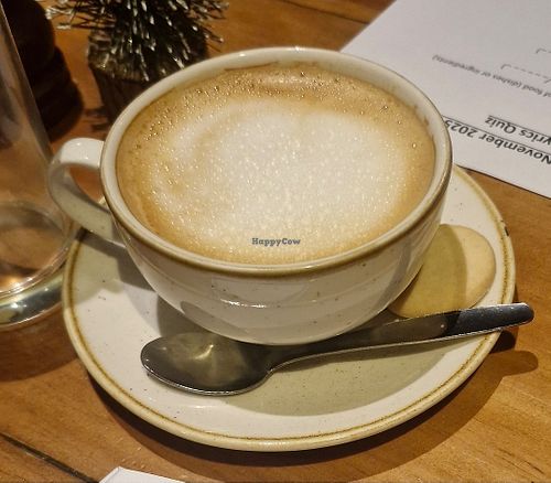 (Room for a little one menu) oat milk latte at Plough and Flail in Knutsford