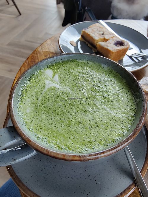Vanilla matcha latte at Esquires Coffee in Norwich