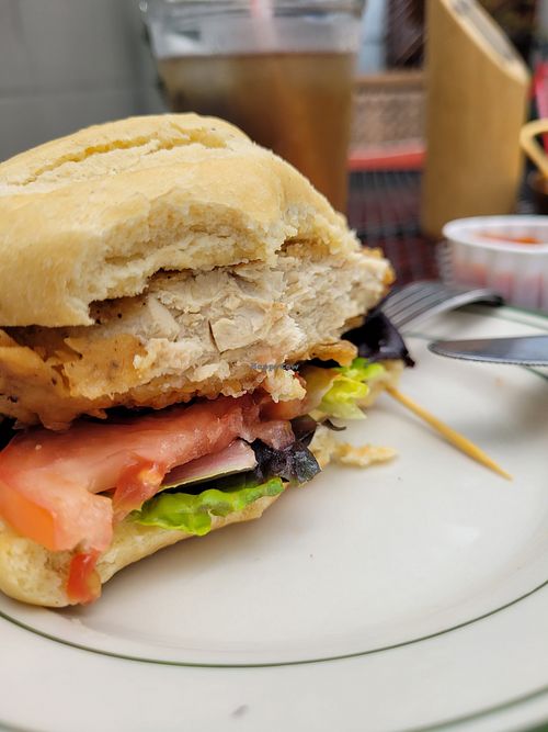 Vegan "chicken" sandwich at Little Line in Charleston