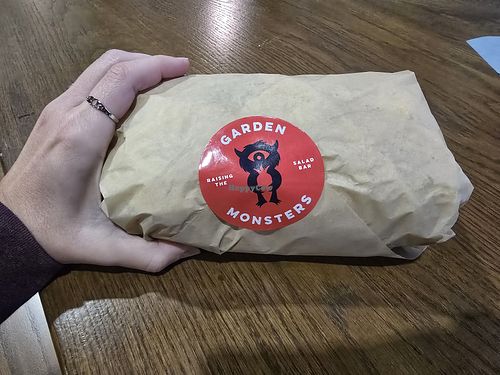 Wrap was huge! at Garden Monsters in Camas