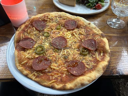 vegan pizza nepomuk  at Gloria Cafébar in Hamburg